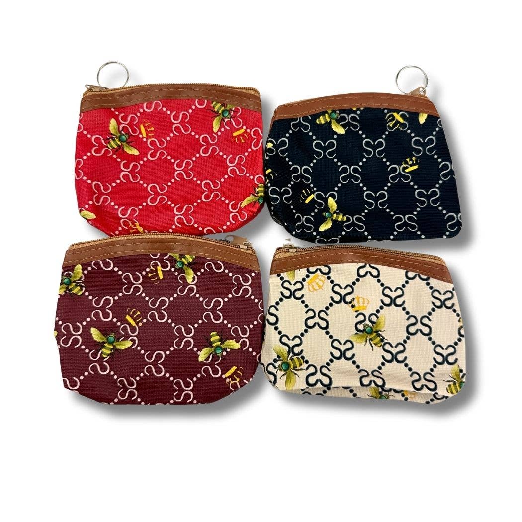 Bee Coin Purse with Zipper Pouch