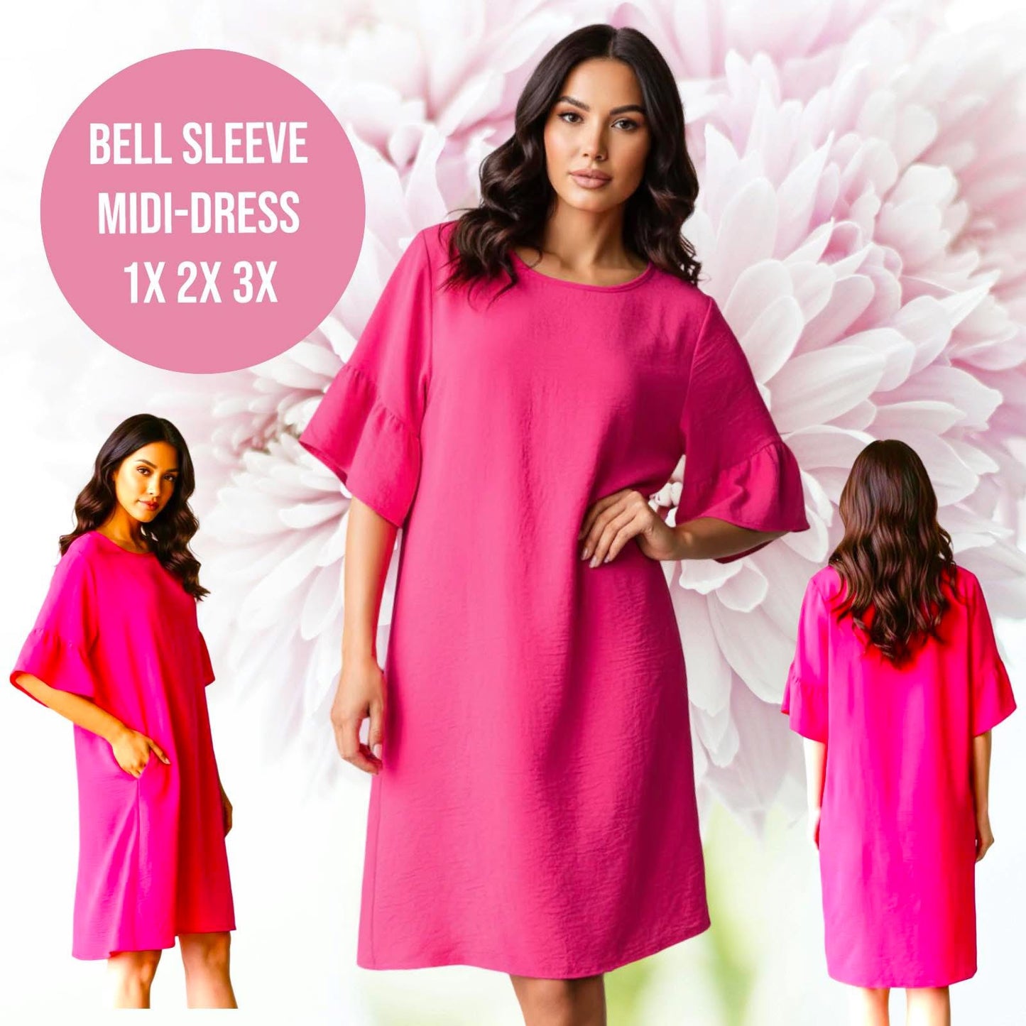 Bell Sleeve Midi-Dress