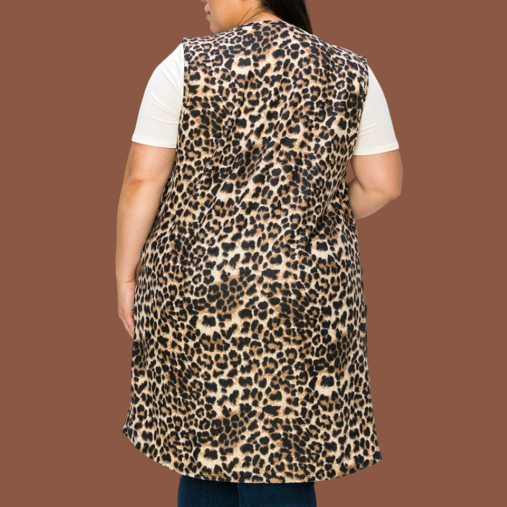 Cheetah Sweater Vest Top