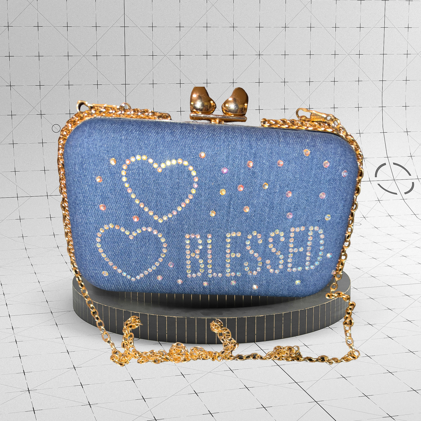 Denim & Gold Purse