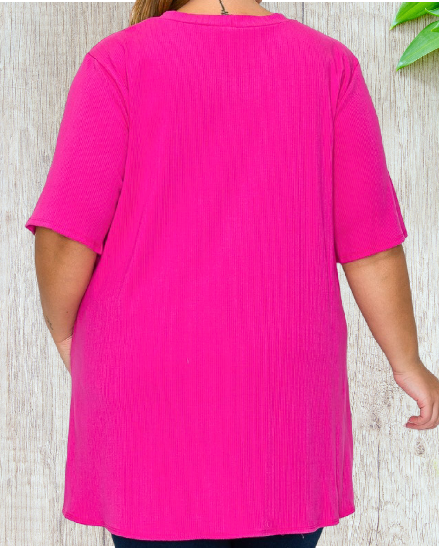 Pink Tye Front Tunic Top