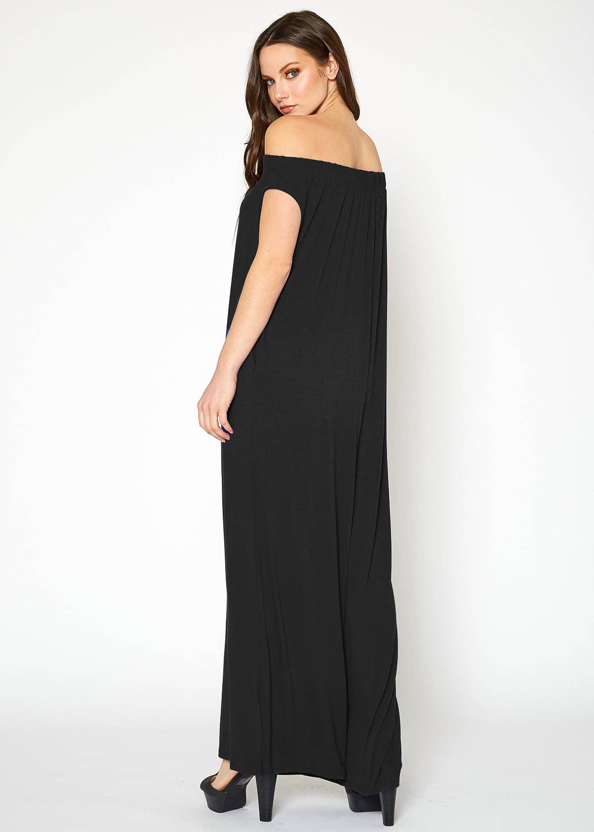 Bellatrix Women's Off Shoulder Wide Leg Jumpsuit With Pocket