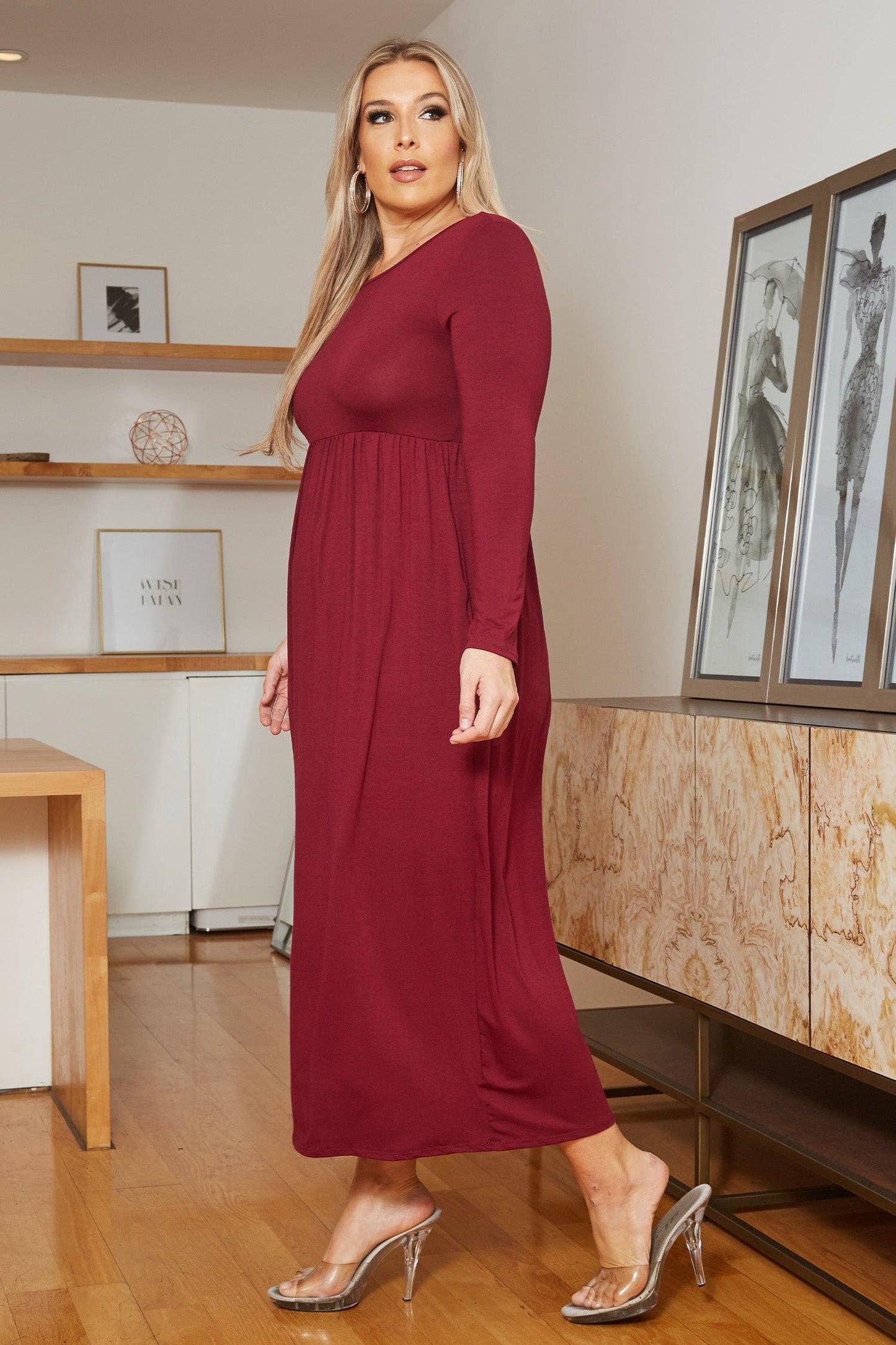 Burgundy Betty Maxi Dress
