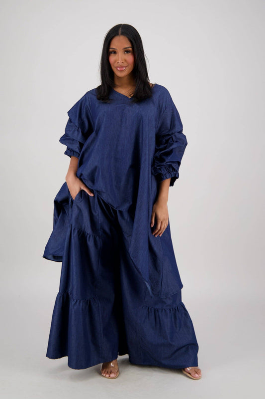 Boho Denim Pants Suit