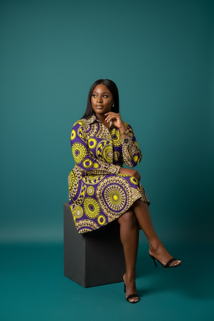 Purple & Yellow Midi-Dress/Top