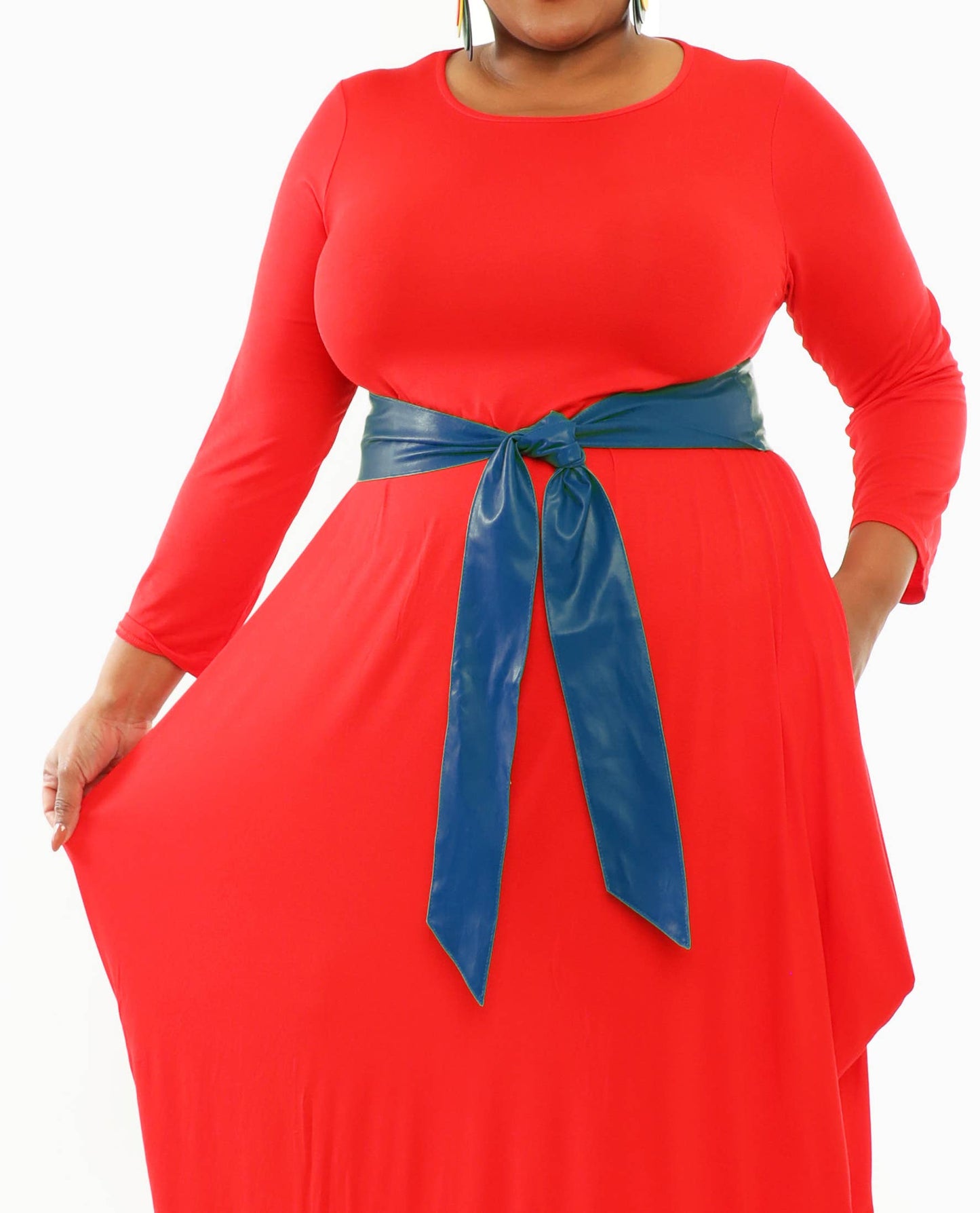 Elegant Wide Faux Leather Belt