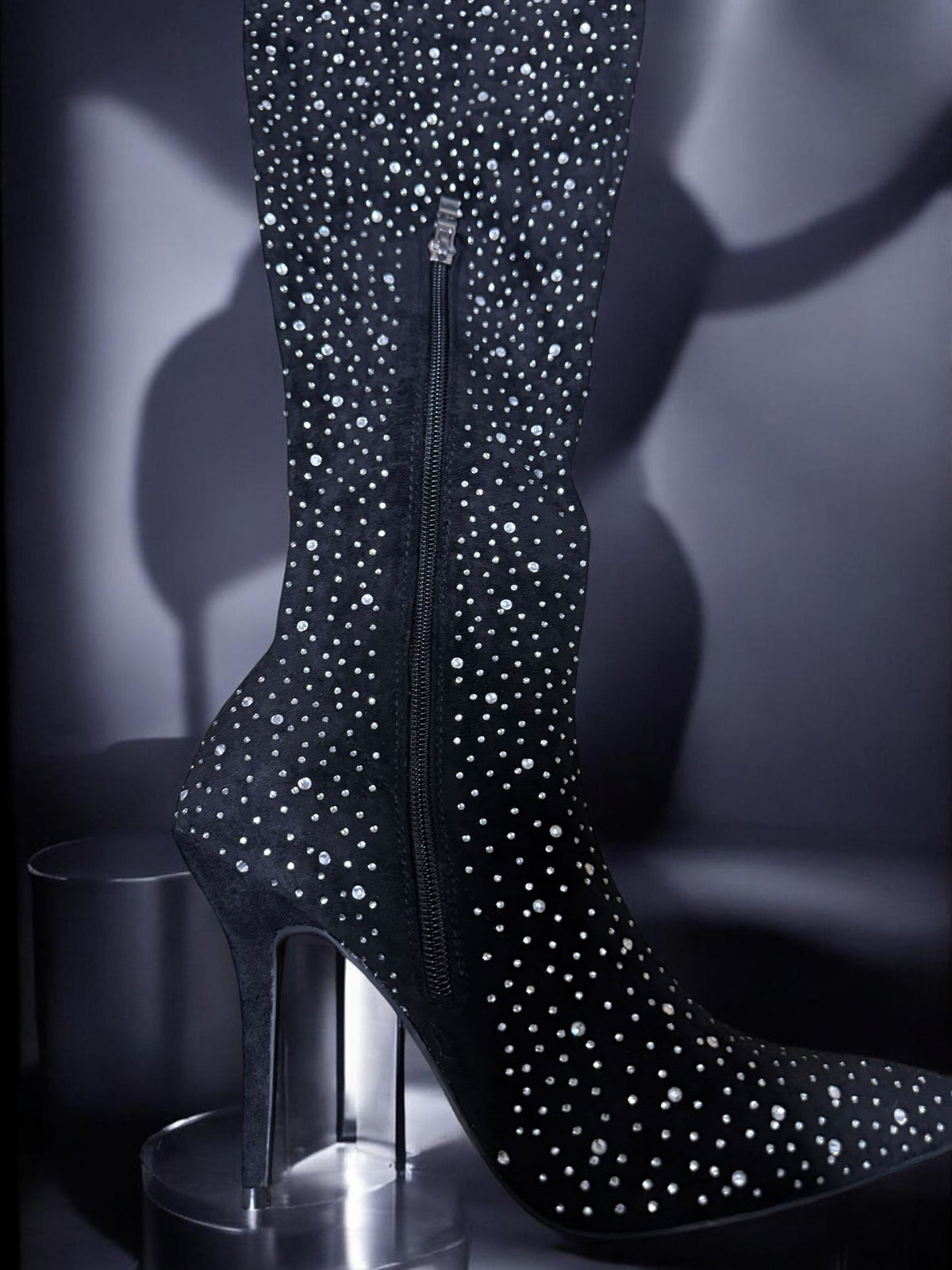 Tall Azalea Wang Diamond Stud Boots