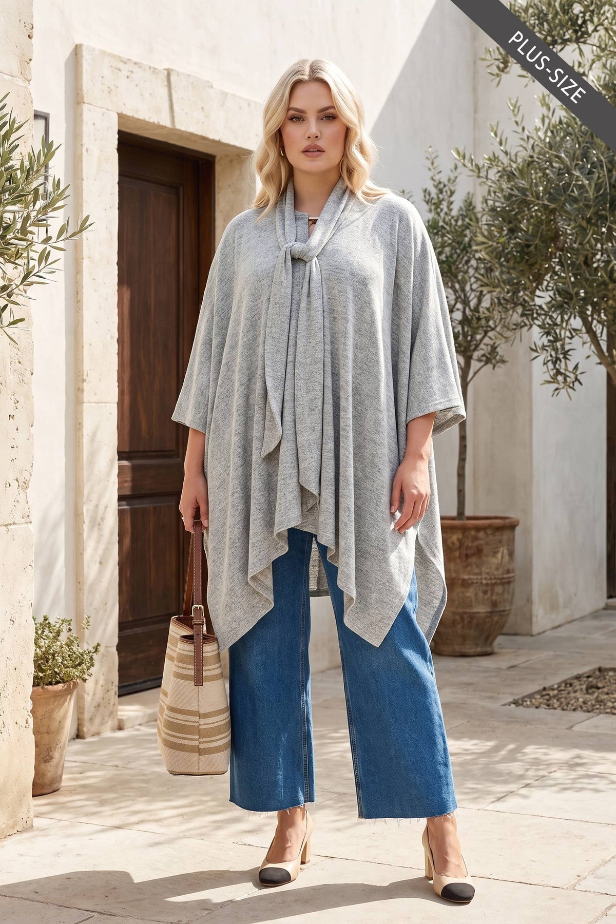 Flowy Draped Poncho Top