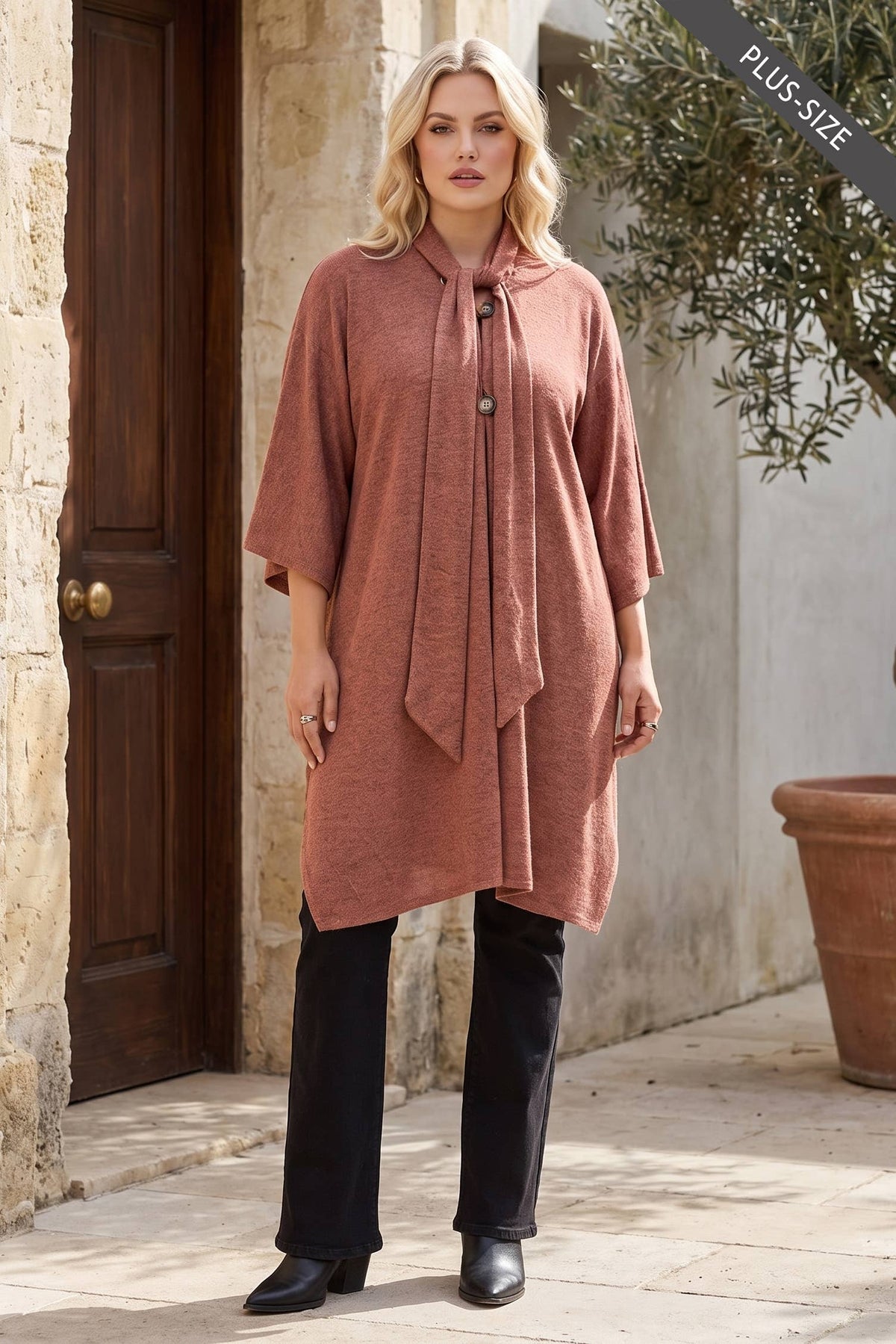 Flowy Draped Poncho Top