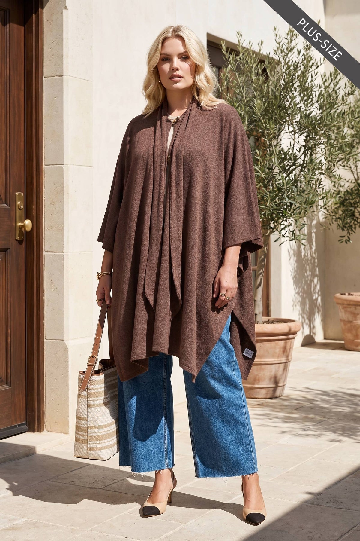 Flowy Draped Poncho Top