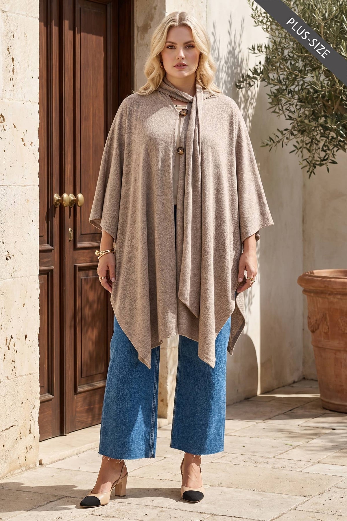 Flowy Draped Poncho Top