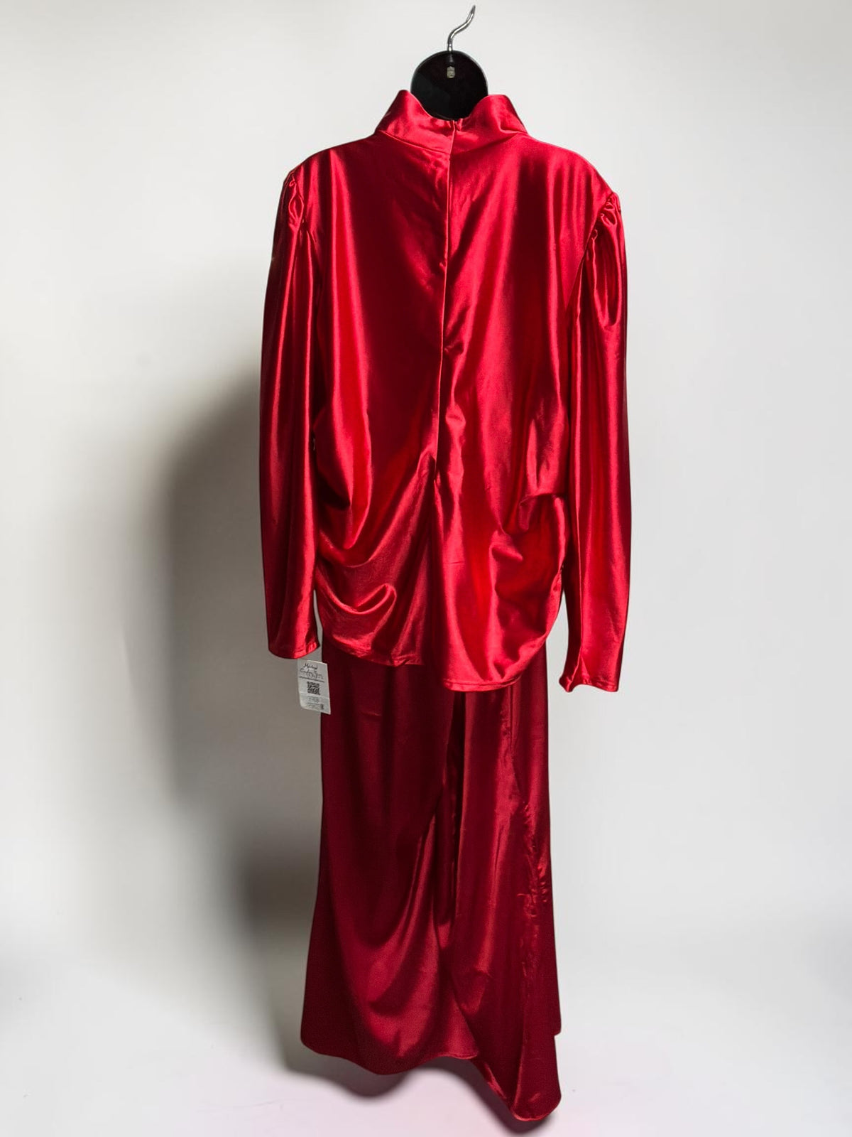 Red Silky Satin Pants Set