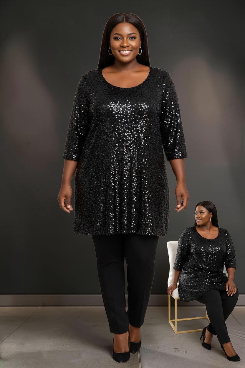 Black Sequin Top/Dress
