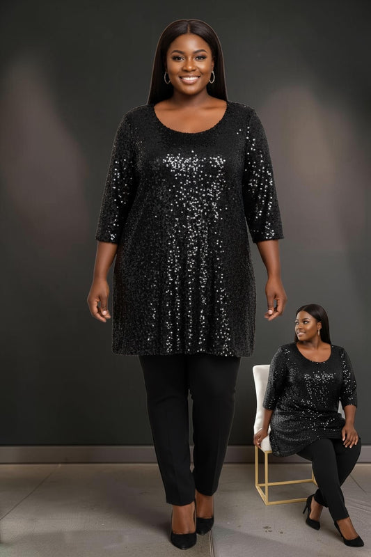 Black Sequin Top/Dress
