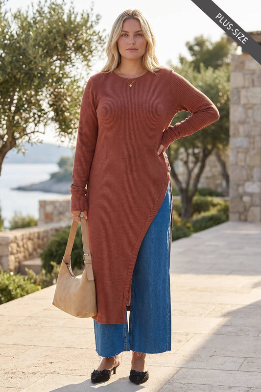 Side Slit Longline Tunic Top