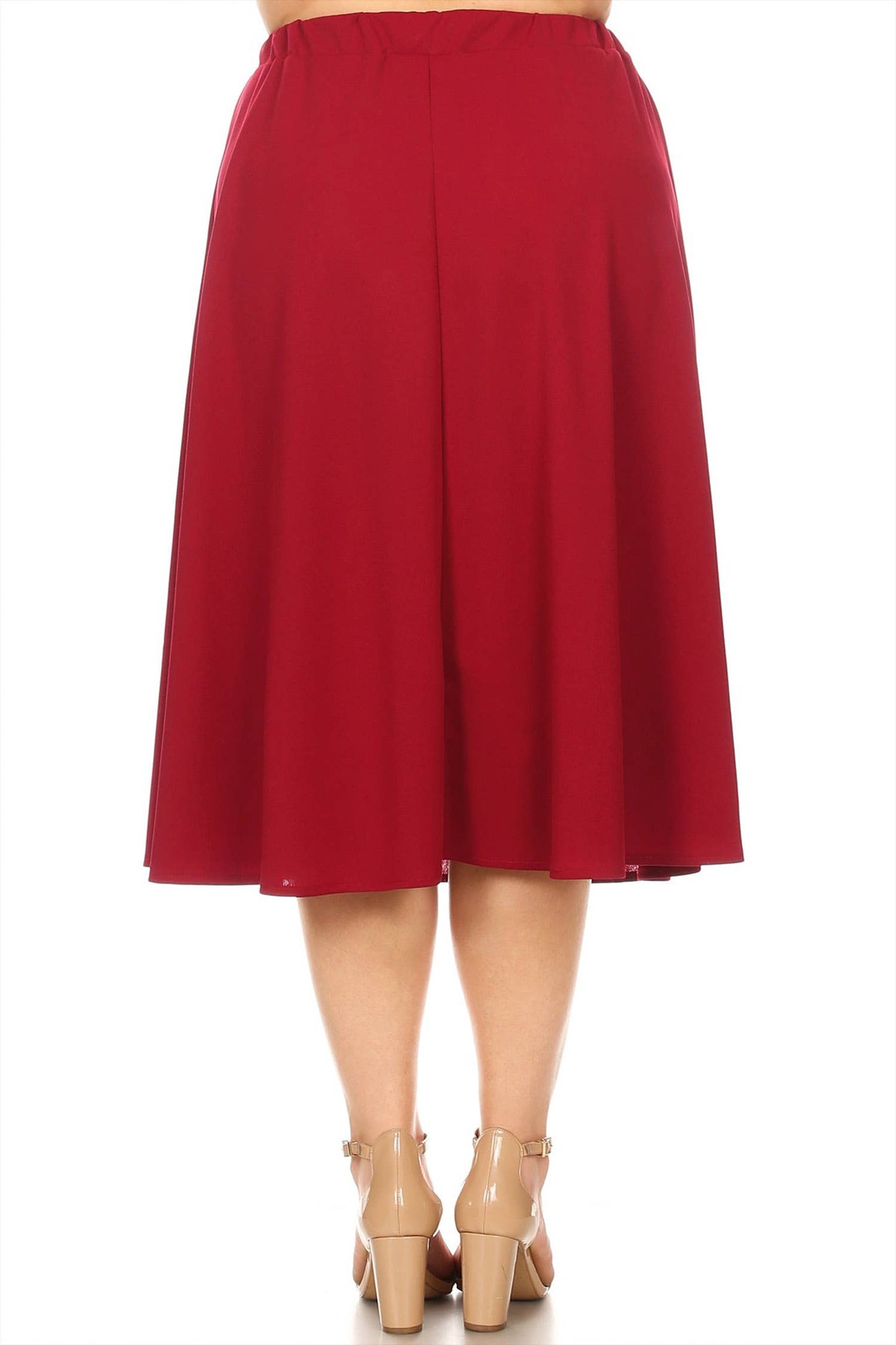 Burgundy Dressy Midi-Skirt