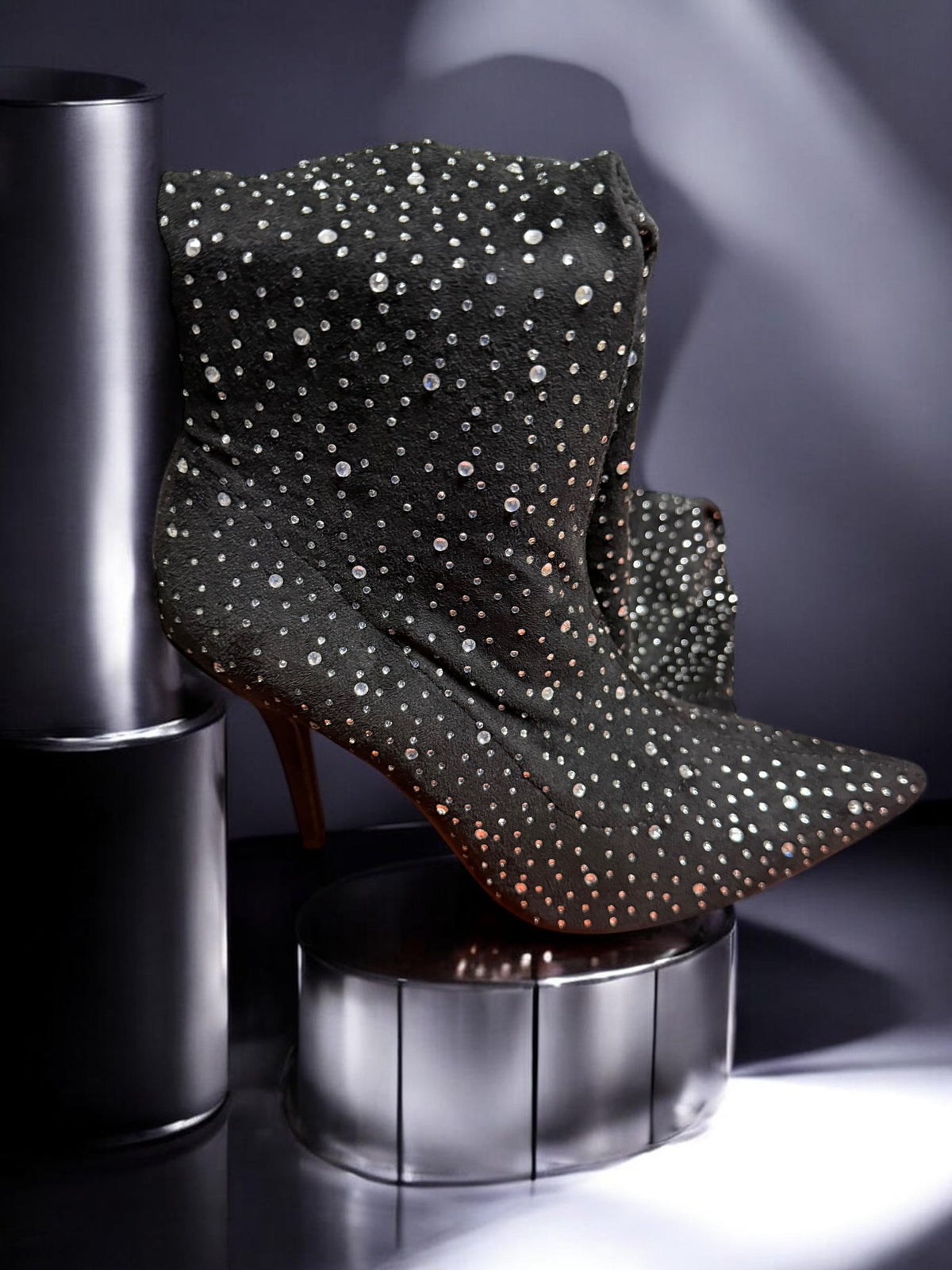 Tall Azalea Wang Diamond Stud Boots