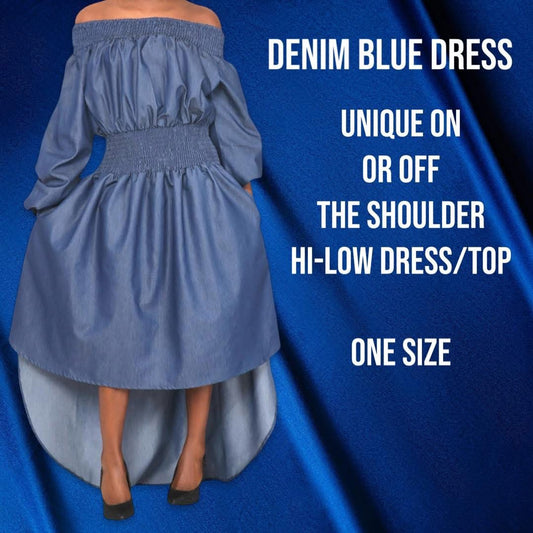 Hi Low Blue Denim Dress/Top