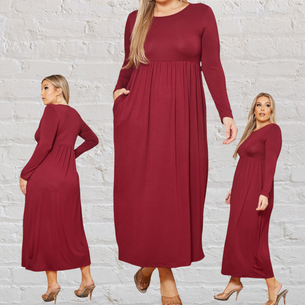 Burgundy Betty Maxi Dress