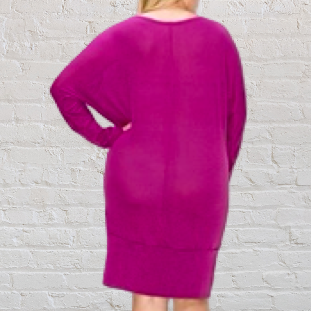 Magenta Midi-Dress