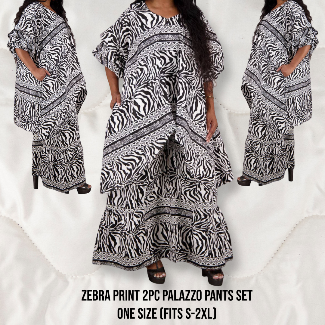 Zebra Print 2 Piece Pants