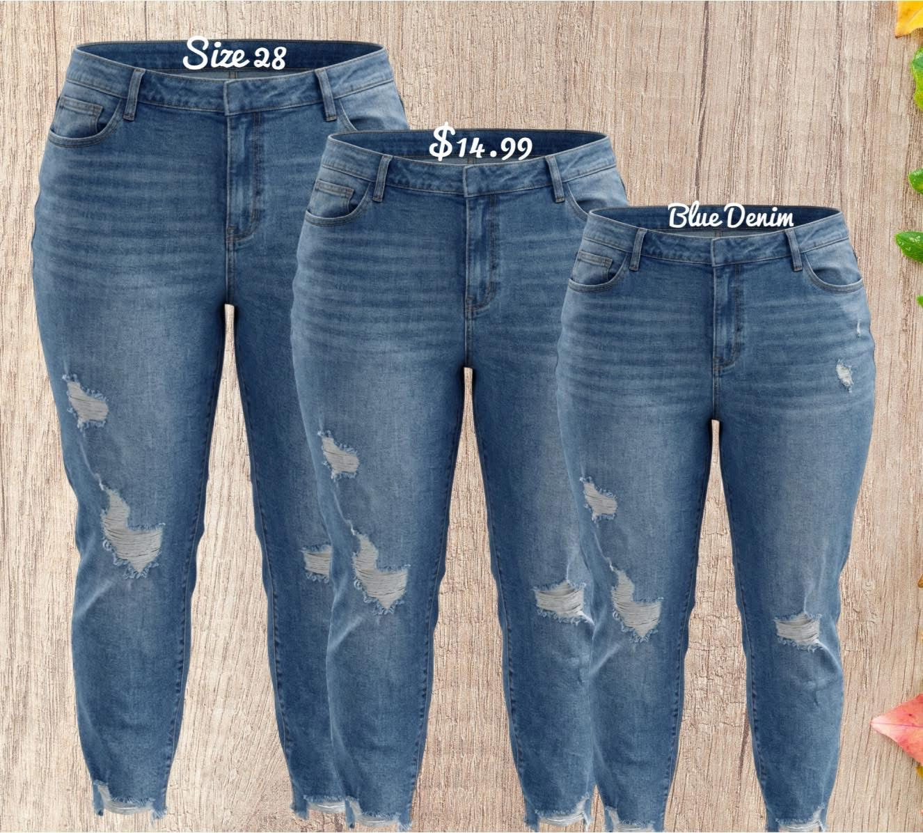 Distressed Denim Jeans Pants