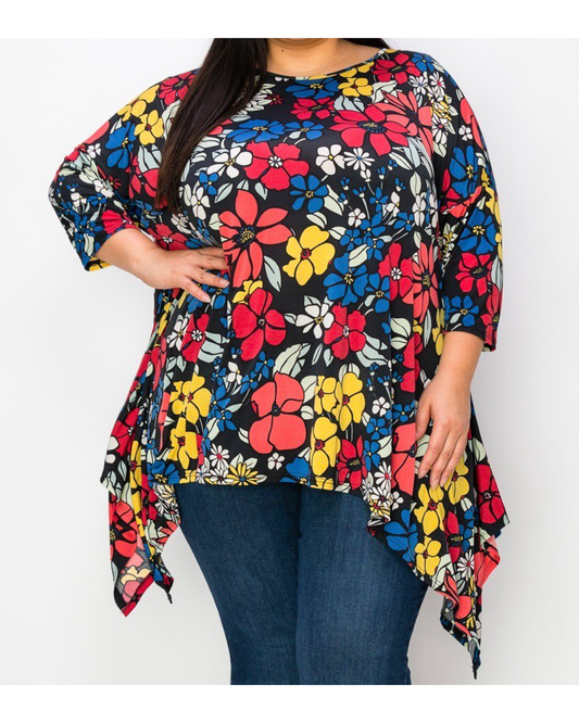 Floral Shark-bite Bottom Top