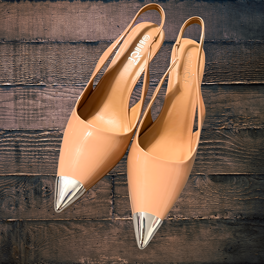 Gold Tip Sling Back Shoes