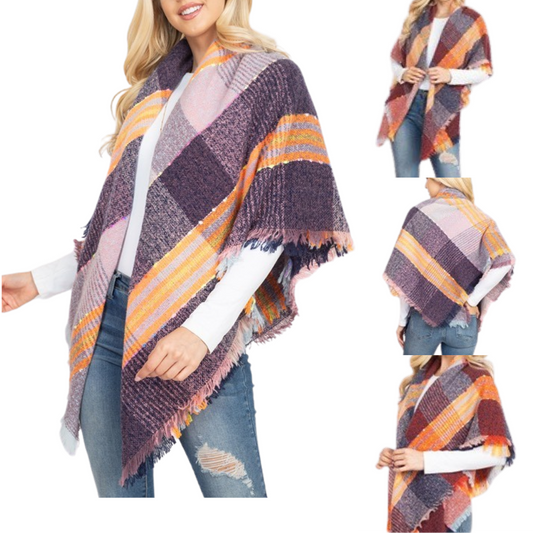 Color Block Shawl & Scarf