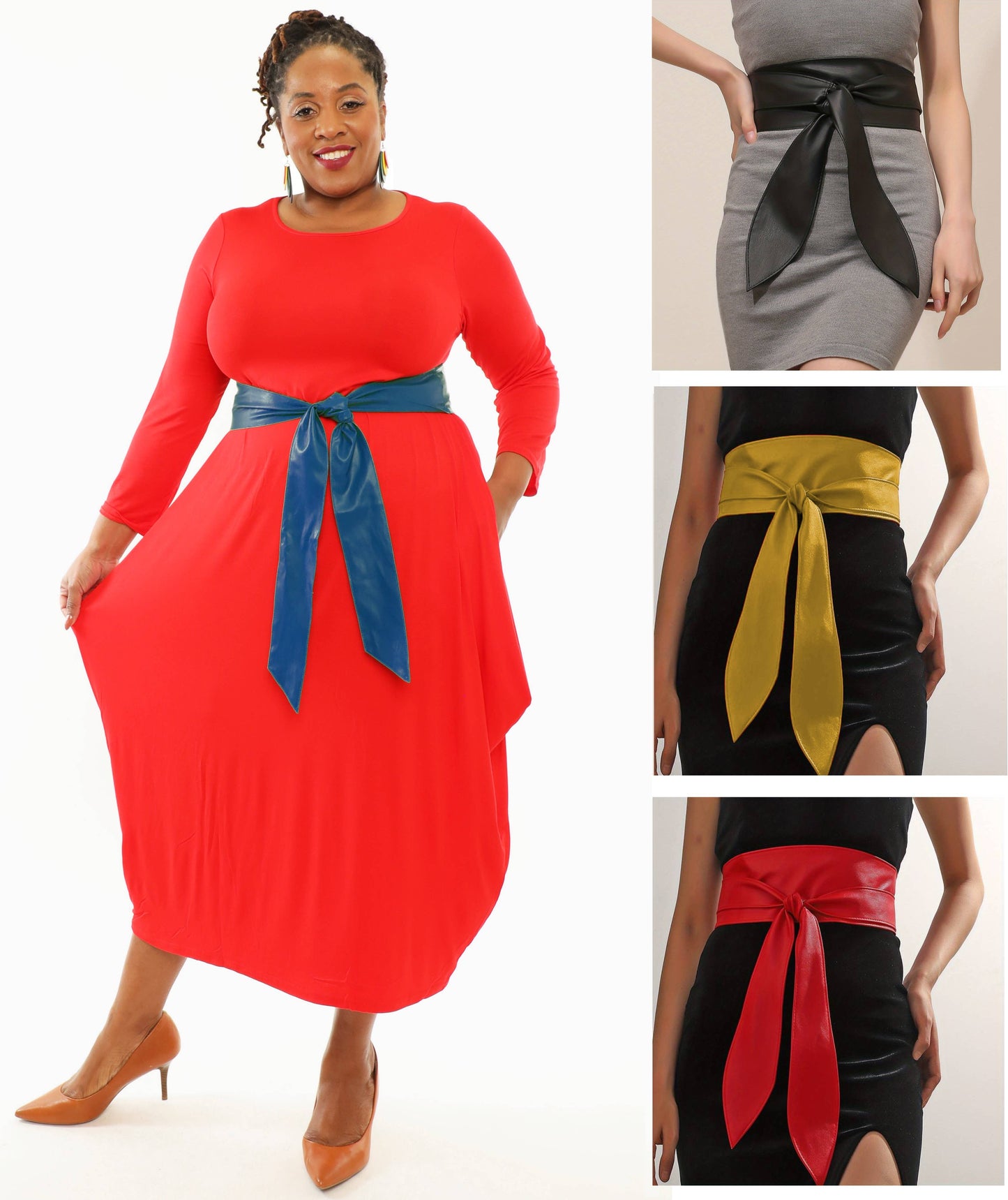 Elegant Wide Faux Leather Belt