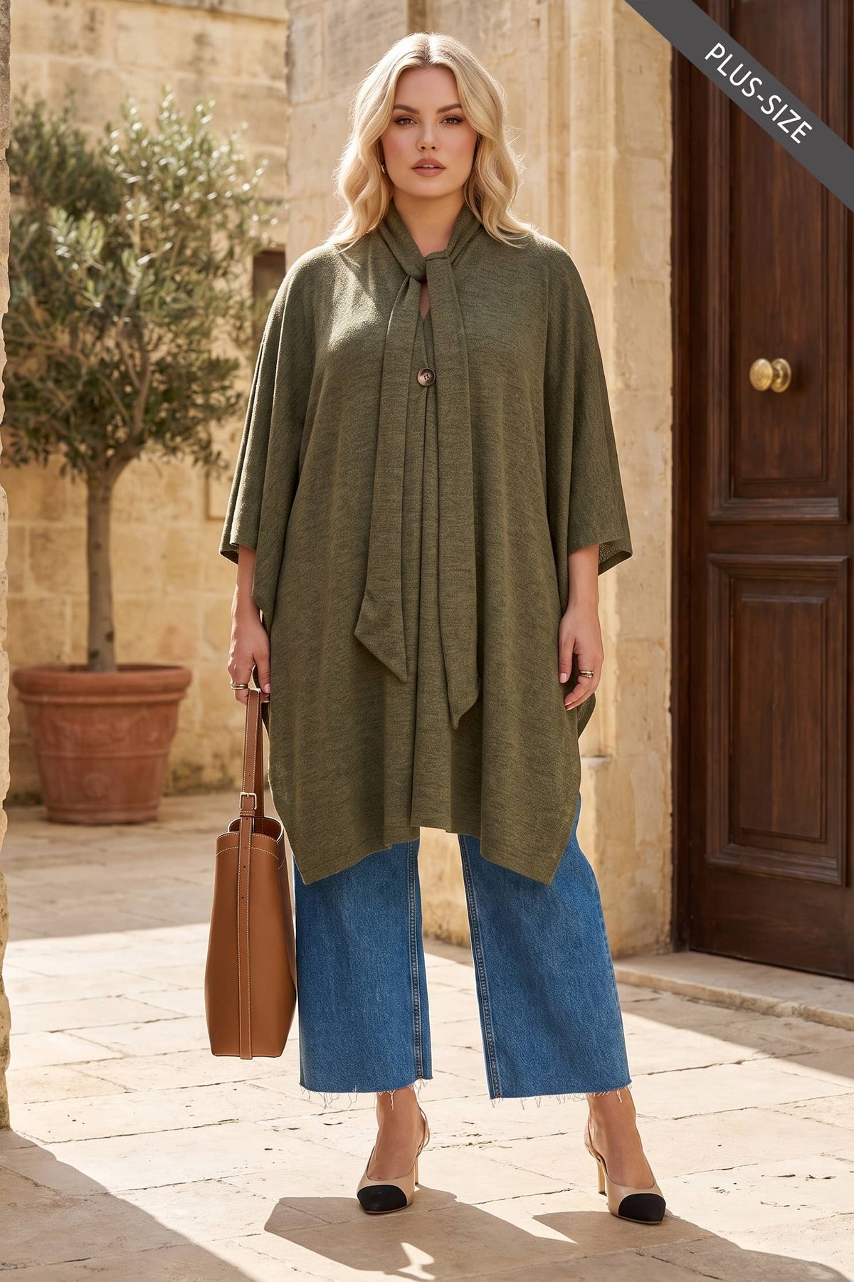 Flowy Draped Poncho Top
