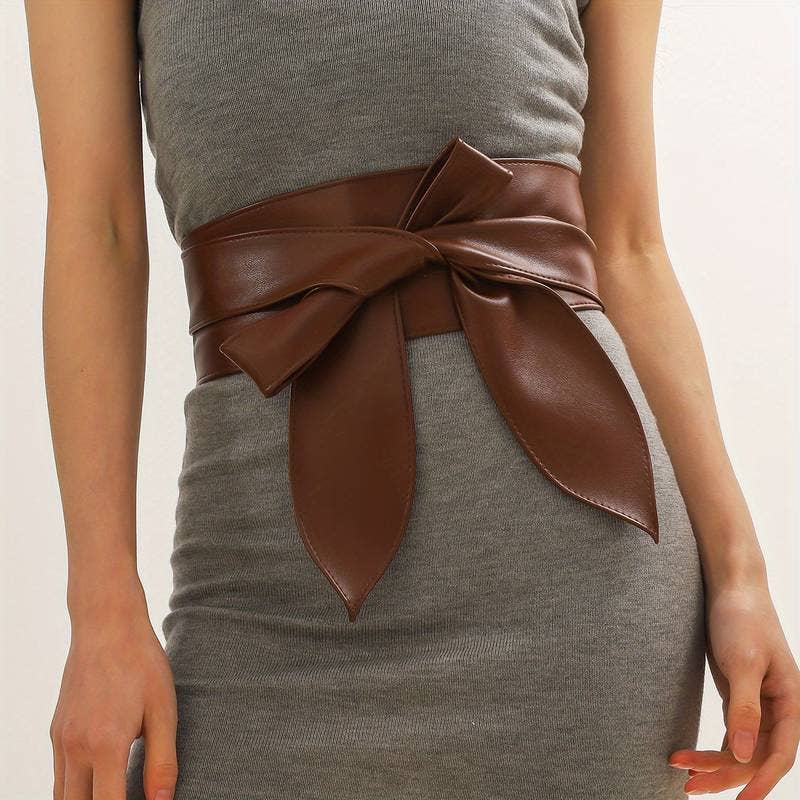 Elegant Wide Faux Leather Belt